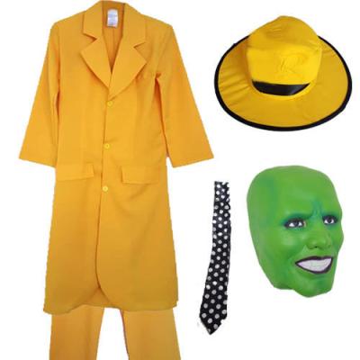 China MEN 'S ADULT costumes YELLOW SUIT HAT TIE ADD MASK HALLOWEEN COSTUME COSTUME MOVIE CS90 for sale