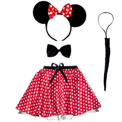 China Fancy Dress Costume Adult Mouse Mouse Headband Ears Tutu Skirt Costume Red Women's CA2425 for sale