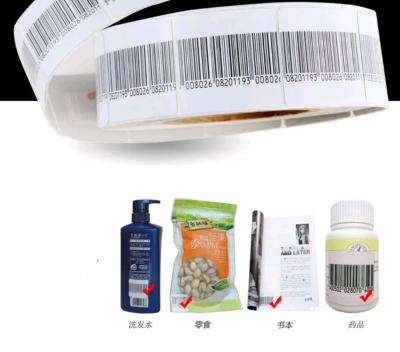 China ABNM EAS RF soft label with barcode for supermarket and retail store for sale