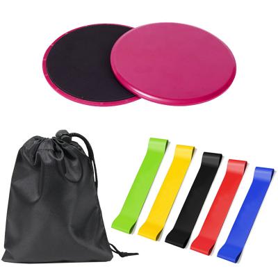 China Body Slimming Double Sided Slide Disc Core Slide Disc with 5 Ring Non-Toxic High Quality Yoga Exercise Resistance Bands for sale