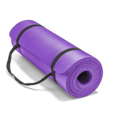 China Non-Slip Custom Printed Eco-Friendly NBR Design Workout Yoga Mat With Carry Strap for sale