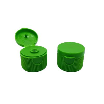 China Non Puddle Green Polypropylene 22-415 Smooth Skirt Hinged Flip Top Dispensing Cap High Quality Smooth Bottle Flip Top Cap Wholesale for sale