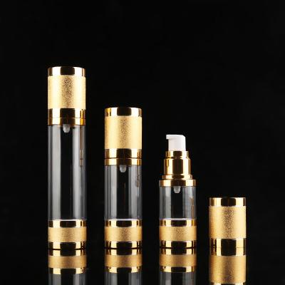 China Gold PP 15Ml 30Ml 50Ml 50Ml Empty Cosmetic Packaging Airless Pump Bottle For BB Cream for sale