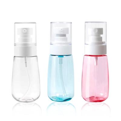 China Non Spill Oval Shape PETG Plastic Cosmetic Spray Bottle 30ml 50ml 100ml 120ml 150ml 180ml Fine Mist Make Up Water Alcohol Sprayer for sale