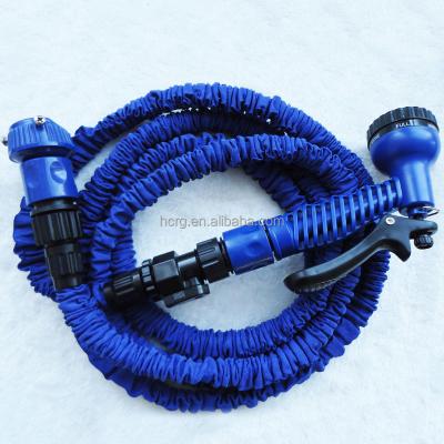 China Yiwu Adjustable Rubber Blue Magic Fabric Hose Layflat Water Hose With Free Gun for sale