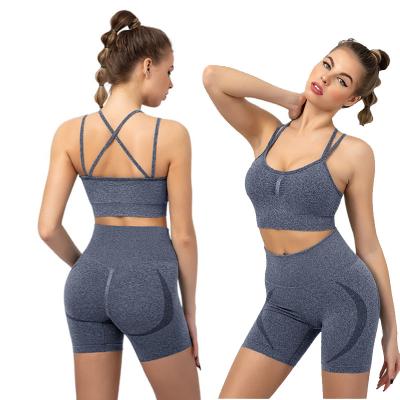 China Wholesale Breathable Back Bout Cross Yoga Crac! crack! Set Customized Fitness Yoga Bra Leggings Yoga Sets for sale