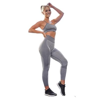 China Breathable Women High-Waist Yoga Sets Anti-Cellulite Leggings Workout Lift Up Compression Yoga Set for sale