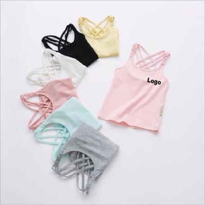 China Breathable Yoga Clothes Girls Candy Color Tank Top Sports Fitness Running Children's Training Clothes for sale