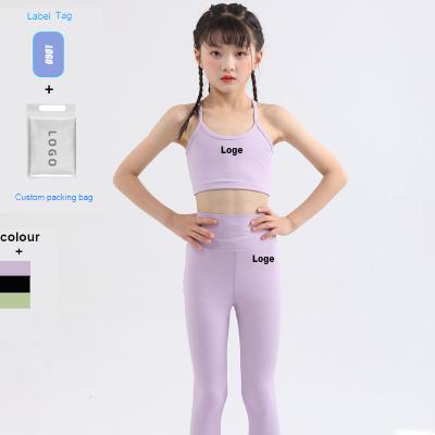 China Quick-Drying Naked Dance Training Children's Breathable Back Sling Beauty Suit Clothing Fitness Sports Yoga Clothing for sale