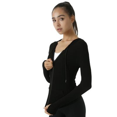 China Breathable Wholesale Yoga Jacket Long Sleeve Zipper Fitness Women Yoga Jacket Plus Size Sports Top Women for sale