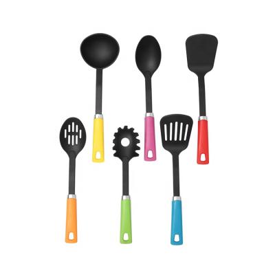 China Viable Wholesale Home Custom Color Kitchenware Set Handle 6 Pcs Nylon Kitchen Utensils Set for sale