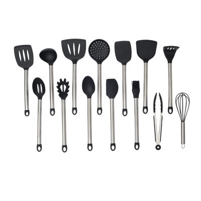 China Home and Kitchen Accessories 14Pcs Food Silicone Kitchen Viable Heat Resistant Utensils Cheap Cooking Spatula Set kingda for sale