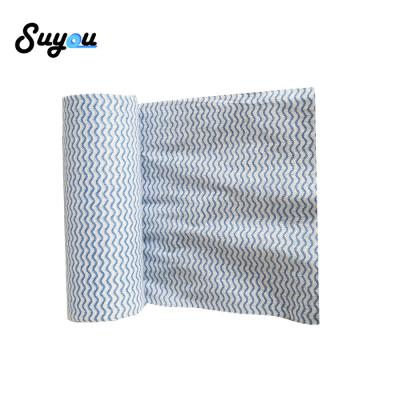 China Sustainable Easy To Tear Disposable Spunlace Paper Towels Nonwoven Tissue Kitchen Cleaning Roll for sale