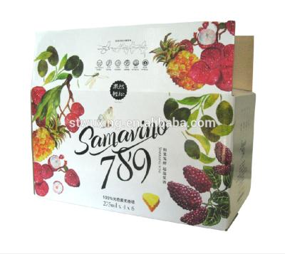 China Logistics Packaging Custom Printed High Quality Corrugated Wine Gift Beverage Shipping Cardboard Box Packing Box With Divider for sale