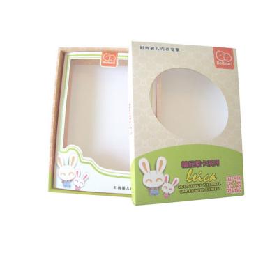 China Recyclable Custom Printed Cardboard Baby Clothing Paper Box, Clothing Packaging Box, Eco Friendly Packaging With PVC Window for sale