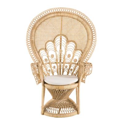 China Handmade Natural Peacock Chair Cane Wicker Art Garden Modern Nordic Leisure Rattan Chairs for sale