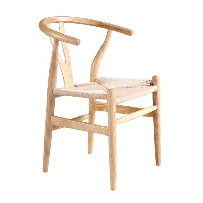 China Simple Design Durable Restaurant Furniture Wooden Creative Dining Chair Y Shape Chair Wishbone Chair for sale