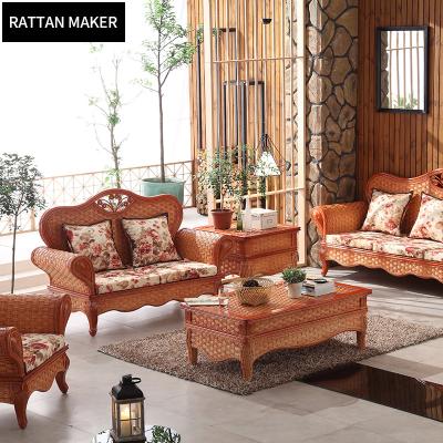 China Living Room Adjustable Cheap Vintage Rattan Sectional Sofa (Other) Set Furniture For Relaxing for sale