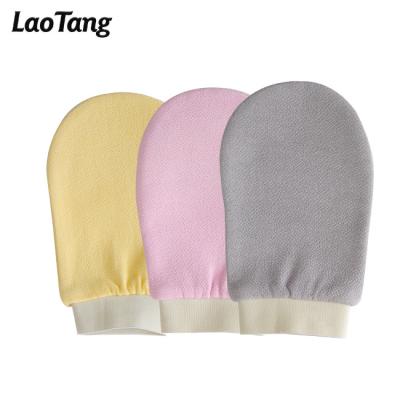 China EXFOLIATING Full Stock Magic Peeling Private Label Double Layers Shower Bath Gloves Body Viscose Scrub Exfoliating Glove for sale