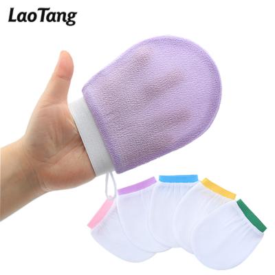 China EXFOLIATE 2022 New Product 100% Natural Low Squishy Roughness 120D Exfoliating Face Glove Bath Mitt For Face for sale