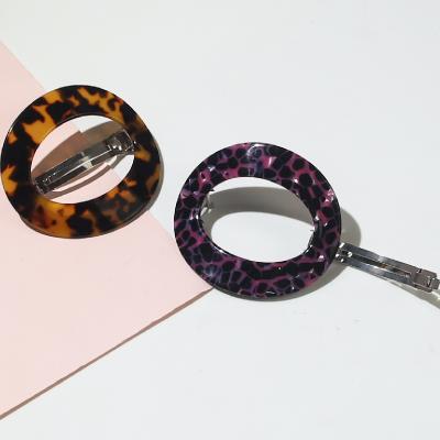 China Custom Hair Clips Acetate Spring Hair Accessories Scrunchies Hair Clips Korean Fashion Woman Oval Logo Girls Hair Accessary for sale