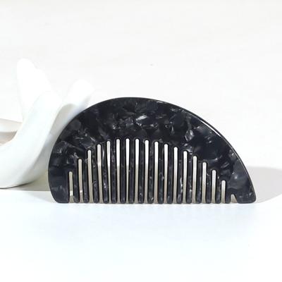 China Girls Hair Style Black Marble Custom Logo Acetate Wide Tooth Comb Set For Women And Girls for sale