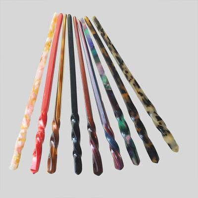 China 2021 new style fashion acetate hair accessories soft korean chopsticks model beautiful acetate hair band hair sticks for sale