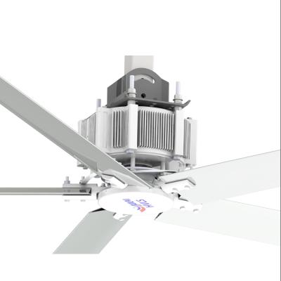 China Hotels JULAI RTS 7.3M Industrial Roof Fan Equipment 24FT Permanent Magnet Industrial Ceiling Fan for sale