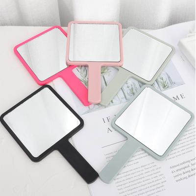 China Private Label Personalized Custom Small Square Plastic Hand Held Rhinestones Logo Cosmetic Hand Mirrors For Makeup Pocket Mirror for sale