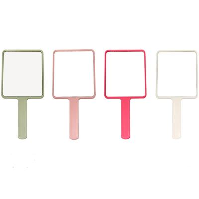 China Custom Small MOQ Logo Square Shape Cosmetic Mirror Hand Mirrors Salon Bulk Wholesale Pink Cute Custom Private Label Hand Held Mirror for sale