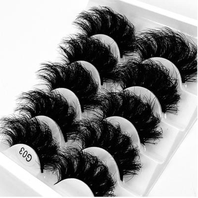 China Natural Long 5 Pairs 3 Pairs 8D Mink Lashes Thick False Eyelashes Dramatic Long Fluffy Eye Lashes False Tapered Eyelash Extension for sale