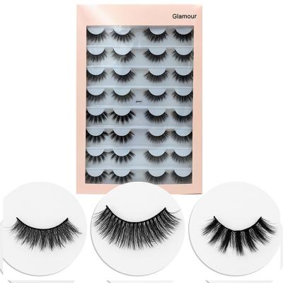 China Long New Design 25mm Natural False 3D Eyelashes Wholesale 16 Pairs Lashes 25mm Faux Mink Lashes Custom Box Packing Lashes Wholesale for sale