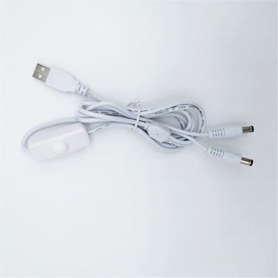 China PVC switch controller wire usb to dc 5.5*2.1mm add switch dc controller cable with LED indicator light for sale