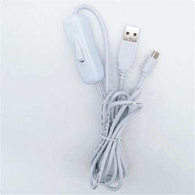 China Build Micro 1.5M Usb Charging Cable With On/Off Switch Lamp Power Mini Charge Cord for sale