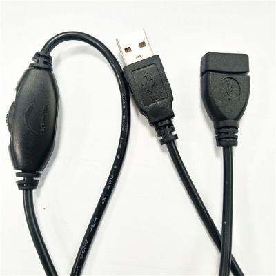 China PVC 5V Propeller Speed ​​Switch Power Cable USB Male / Female Extension Cable Electrodeless Dimming Controller Cable for sale