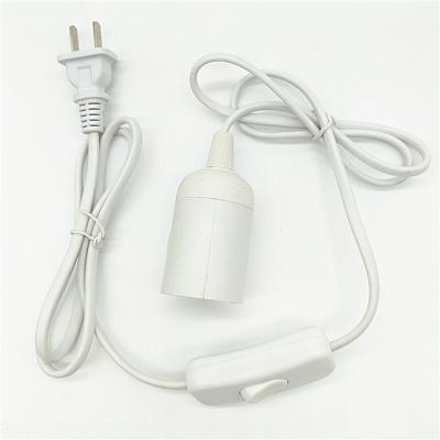 China LED Lighting OEM White Power Cord With E27 Switch Plug And 303 Electric Lamp Socket With Wire for sale