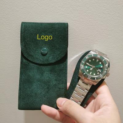 China Factory Wholesale RLX Designer Brand Watch Storage Travel Case Bag Box Recyclable Jewelry Pouch For Rollex Green Velvet Watch Pouch for sale