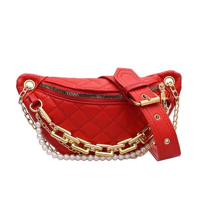 China Fashion Wholesale Ladies Leather Designer Handbags Women Waist Bags Messenger Waist Bags Women Handbags Ladies for sale