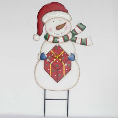 China America Painting Outdoor Yard Ornaments Metal Stake Outdoor Christmas Ornaments For Garden for sale