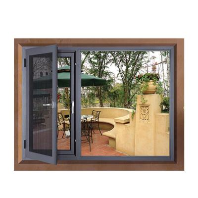 China Magnetic Screen China Shenzhen Factory Customized Brown Aluminum Windows for sale