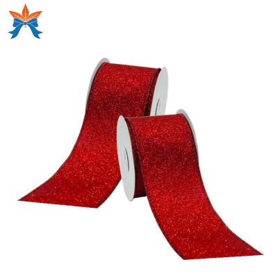 China Cable Satin with Red Glitter Ribbon Red Cable Printer for sale