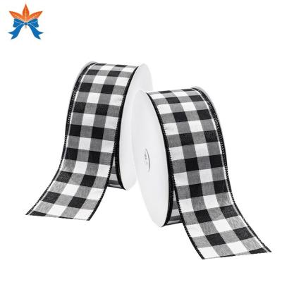 China White Cable Home&Office With Black Plaid Cable Ribbon For Craft for sale