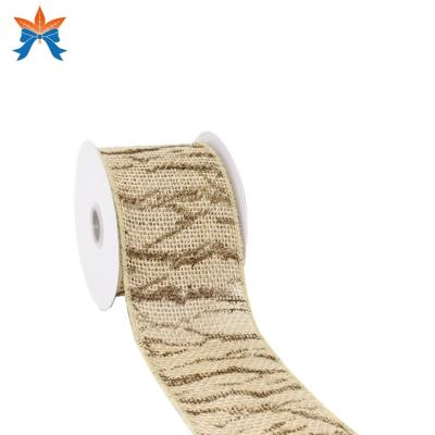 China Halloween Cable Burlap With Brown Zebra Cabled Ribbon Satin for sale