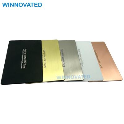 China Waterproof / Waterproof Invisible Business NFC Metal Card Polished Bulk Blank With Chip for sale