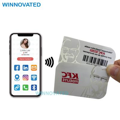 China Waterproof / Waterproof Digital Tap Business Cards Custom Printable White NFC for sale