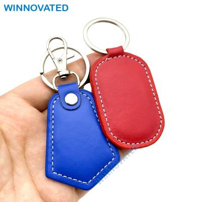 China Wholesale Custom Waterproof / Waterproof Logo Access Control RFID Leather Key Chain for sale