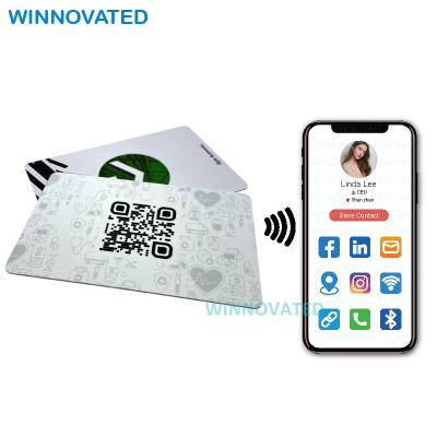 China NFC Programmable Printing ID Chips Business Cards Social Custom Blank Payment Waterproof/Gift Waterproof with QR Code for sale