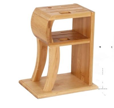 China Custom Sustainable Kitchen Walnut Kitchen Display Stand Bamboo Wooden Block Set Kitchen Knife Holder for sale