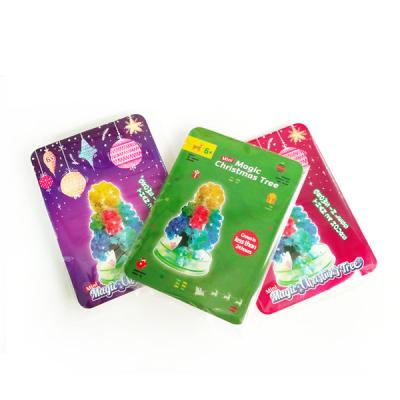 China New Paper Item Magic Growing Colorful Christmas Tree Opp Bag Small Size Packaging for sale