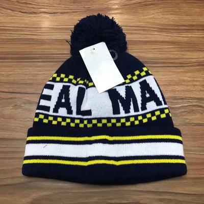 China Custom Logo Winter Sports Hat COMMON R M Club Fan Football Team Soccer Beanies for sale